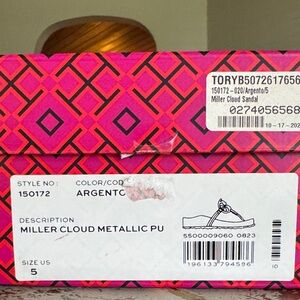 Tory Burch Miller Cloud Sandal in Metallic Silver